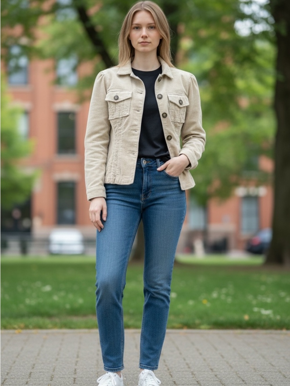 Kut Beige Button-Front Corduroy Jacket